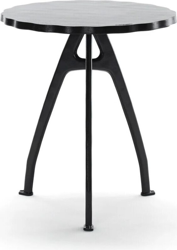Odd kafébord Sort, sortlakkert stativ, bølgekant