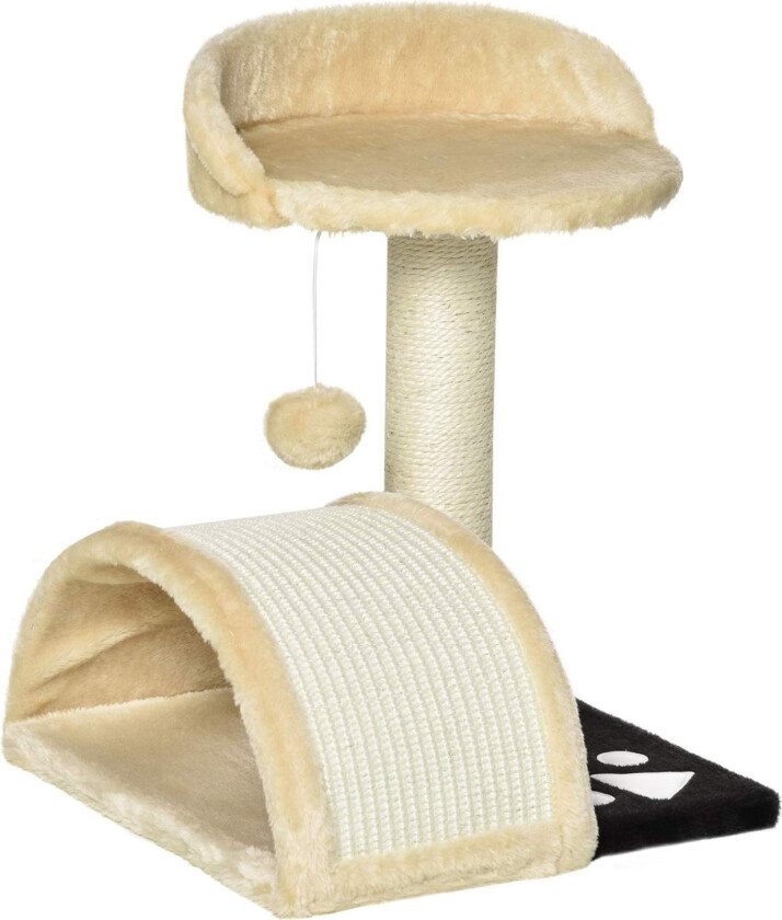 Beige Cat skrapestolpe med lekeballer 46 cm