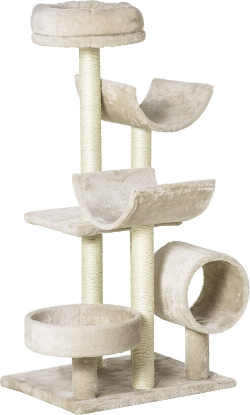 Ripestolpe Klatretre med Tunnel, Beige 105 cm