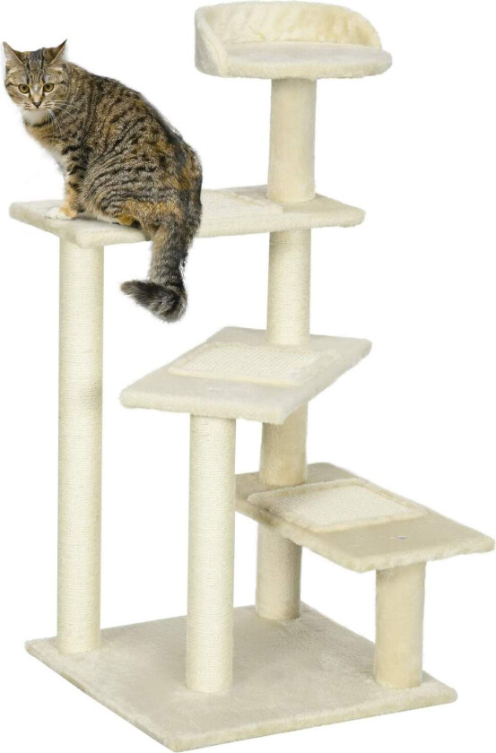 Beige Cat skrapestolpe med Sisal søyle 100 cm