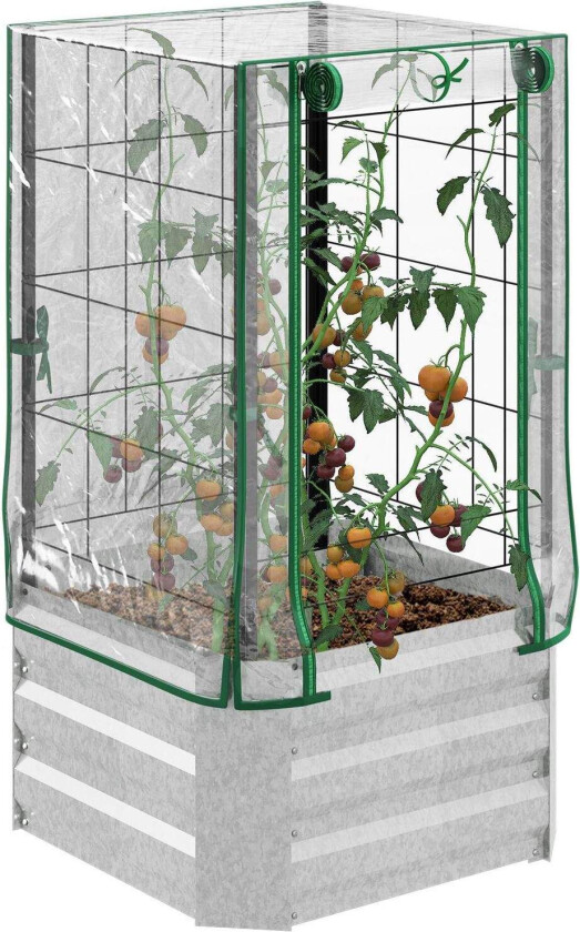 Sengesett Plantekasse med espalier & plastdeksel