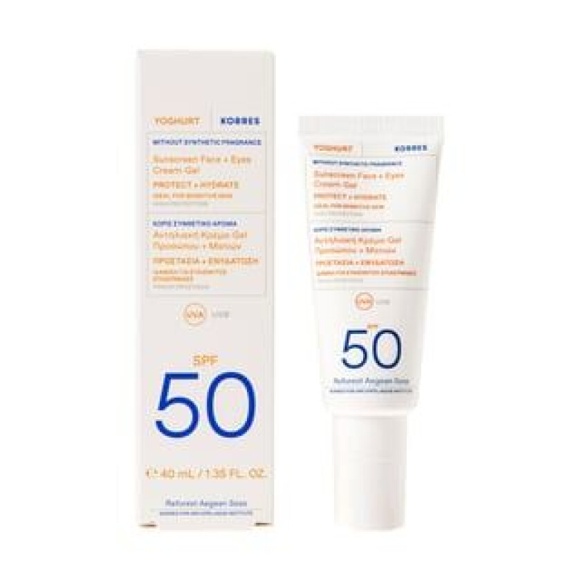 Korres Yoghurt Face & Eyes Fragrance Free Sun Cream Spf50 40ml Transparent