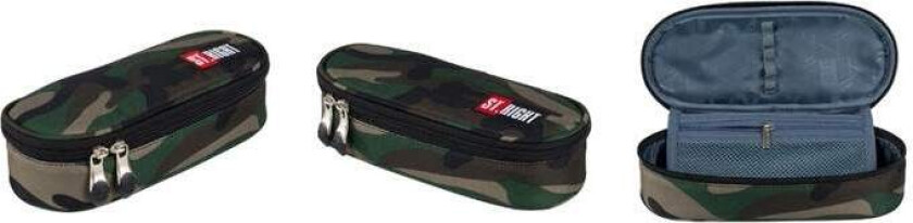 Polstret pennal med glidelås, morsomt mønster