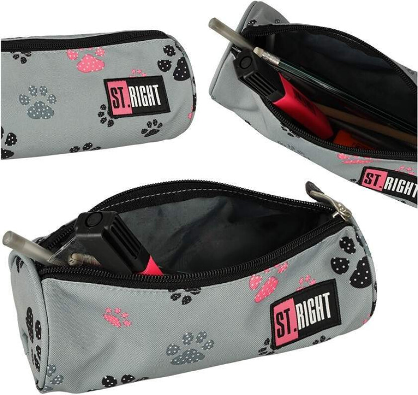 Penal med dyrepotemønster, glidelås 22x8,5 cm