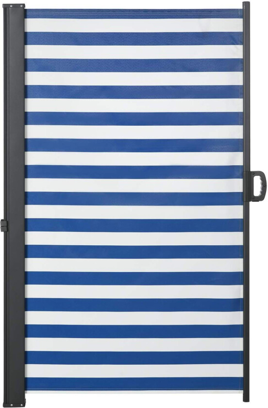 Uttrekkbar Sidemarkise 300x160cm UV-beskyttelse Blå/Hvit