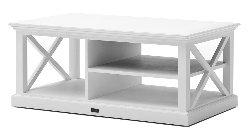 Halifax sofabord med hylle hvit.