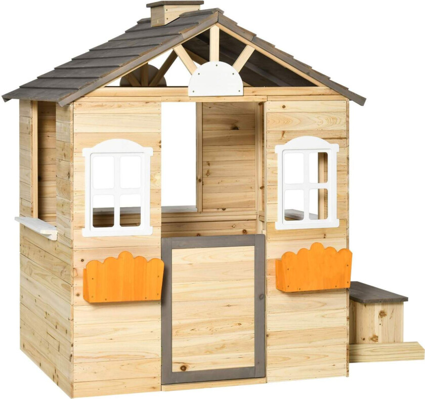 Lekehus i tre med vindu og postkasse for barn