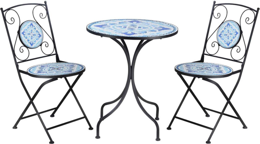 Hage sittegruppe Bistrosett Stålblå 2 Pers