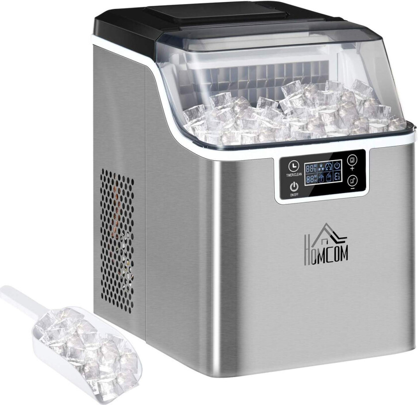 Bilde av Isbitmaskin 20 kg selvrensende rustfritt sølv