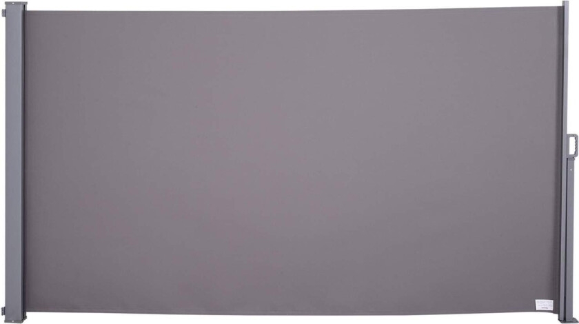 Grå sidemarkise i polyester 3x1,6 m