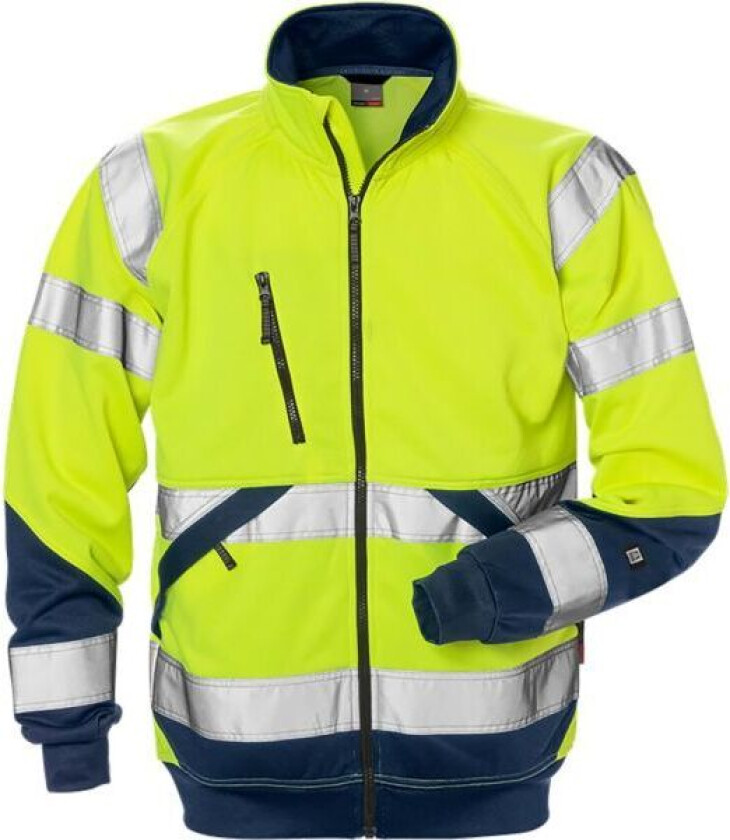 7426 SHV Sweatshirtjakke varselgul/marineblå Varselgul/Marineblå