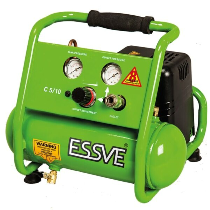 Essve Kompressor Oljefri C5/10 Passer Til Dykkert- Og Mindre Klammerpistoler