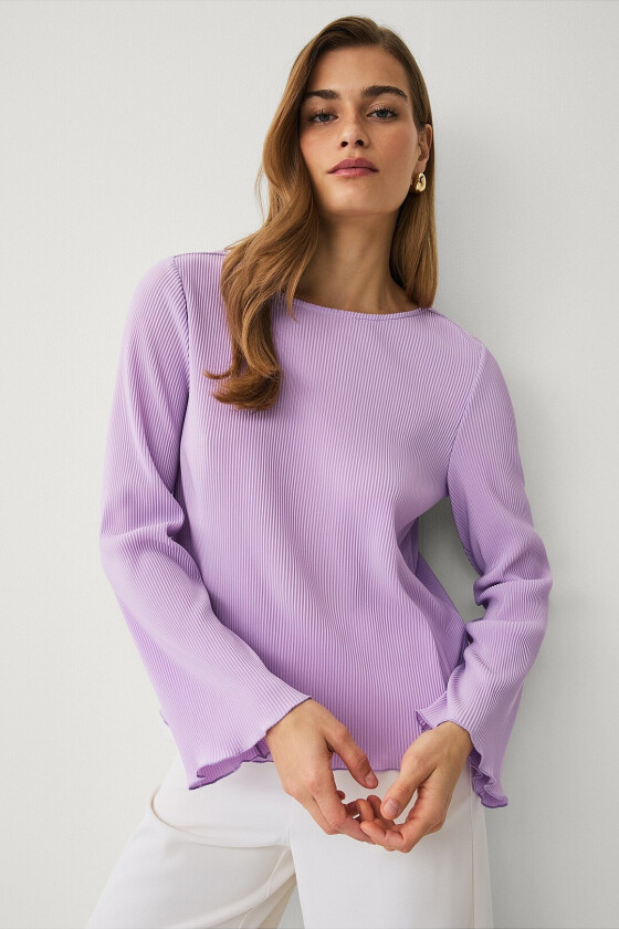 Topp med plisseringer - Rosa