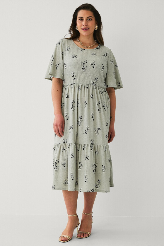 Kjole med volanger - Grønn