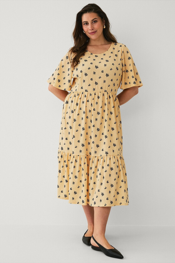 Kjole med volanger - Gul