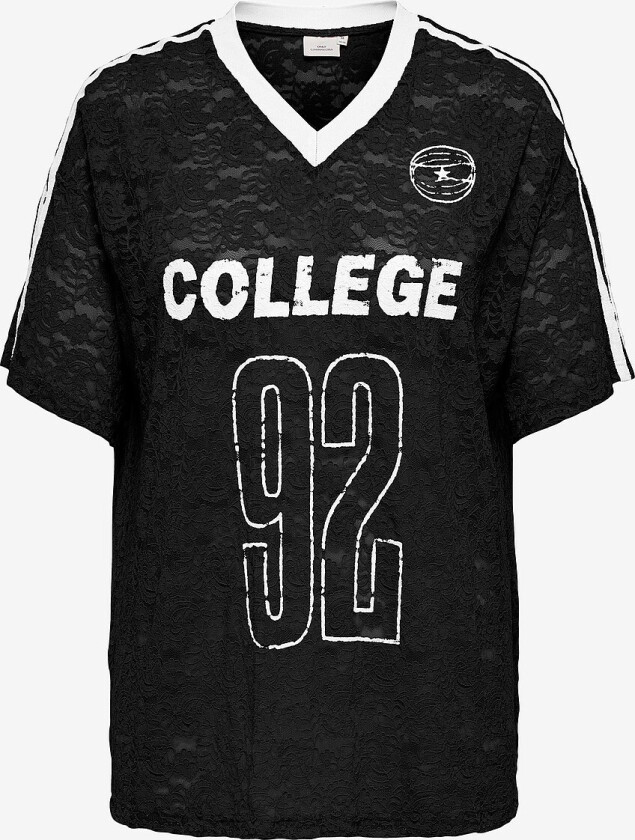 Topp carKia S/S O-neck Lace Tee Jrs - Svart