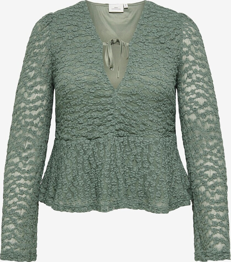 Blondetopp carAlice LS Lace 2-way V-neck Blouse - Grønn