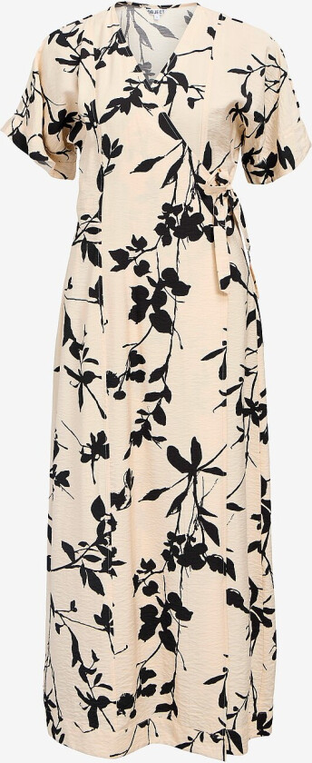Maxikjole objJacira S/S RE Long Wrap Dress - Beige