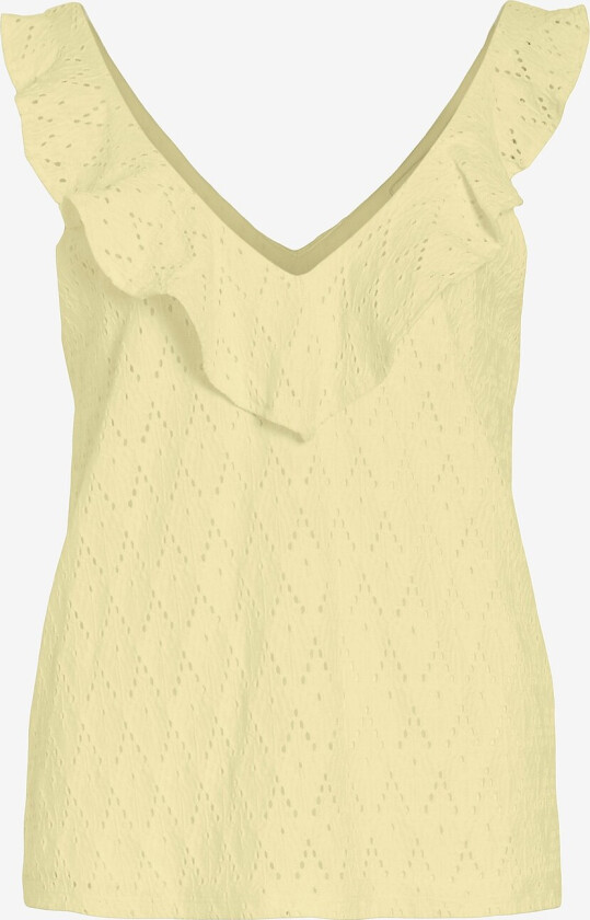 Topp viAmalina V-neck S/L Flounce - Gul