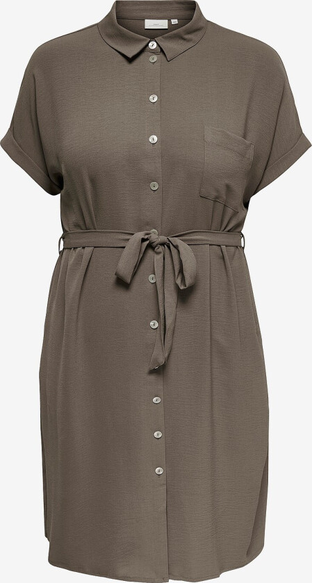 Skjortekjole carMetta S/S V-neck SH Dress Wvn - Grå