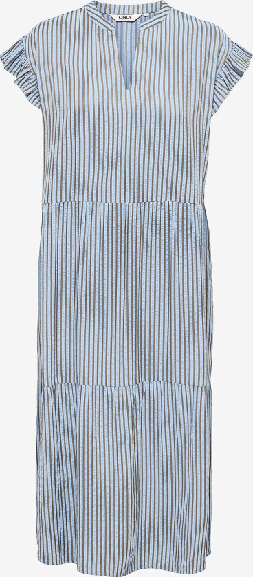 Kjole onlBari SL Fril Vneck Midi Dress - Blå