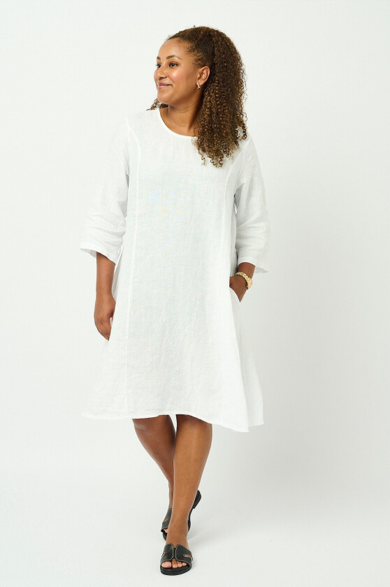 Kjole i lin - Hvit
