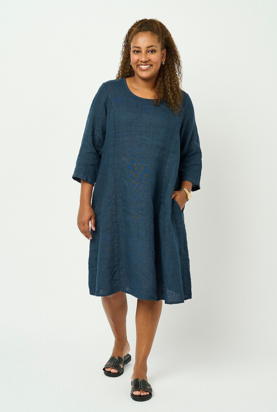 Kjole i lin - Blå