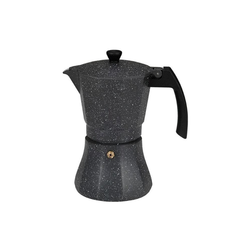 Italiensk kaffekanne EDM svart aluminium 9 kopper induksjonstopp