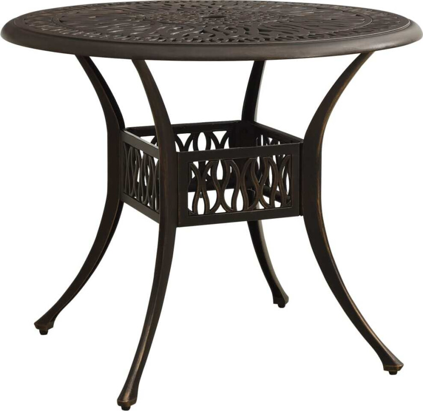 Hagebord bronse 90x90x74 cm støpt aluminium