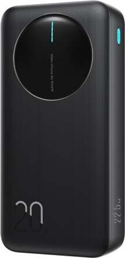 JR-PBF14 Pro Powerbank 22,5 W 20000 mAh med digital skjerm 2x USB-A 1x USB-C - Svart