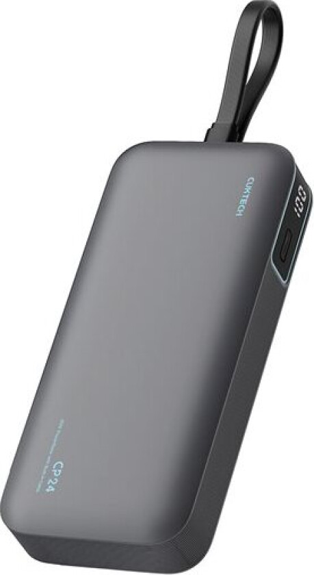 LPB200N 40W 20000mAh powerbank med integrert kabel - grå