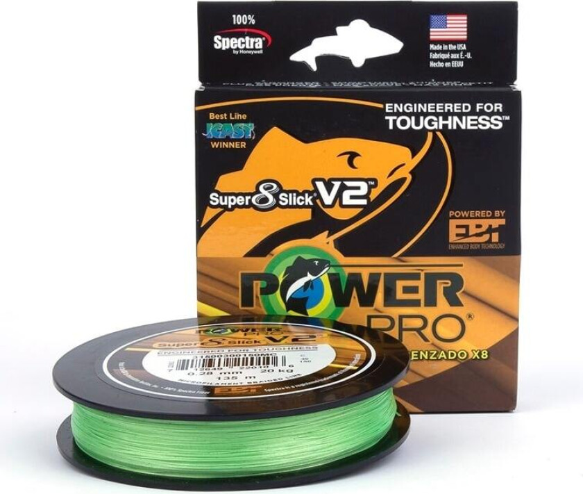 PowerPro Line Super 8 Slick V2 135m 0.15mm 10kg Aqua Green