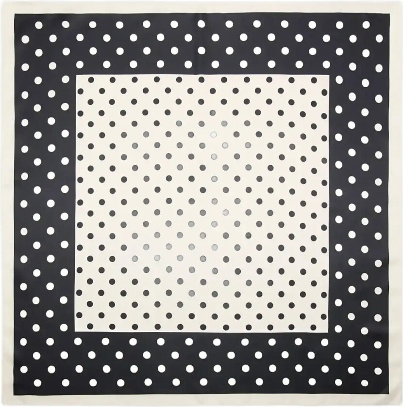 Satin Check-Print Scarf - Black - ONE SIZE