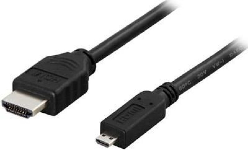 - HDMI med Ethernet-kabel - HDMI til mikro HDMI-kabel - 2 m