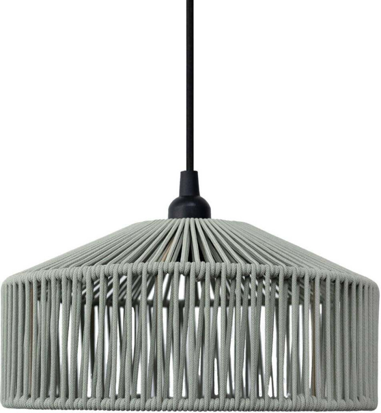 pendellampe Calabardina, grønn, tau, Ø30cm, IP44