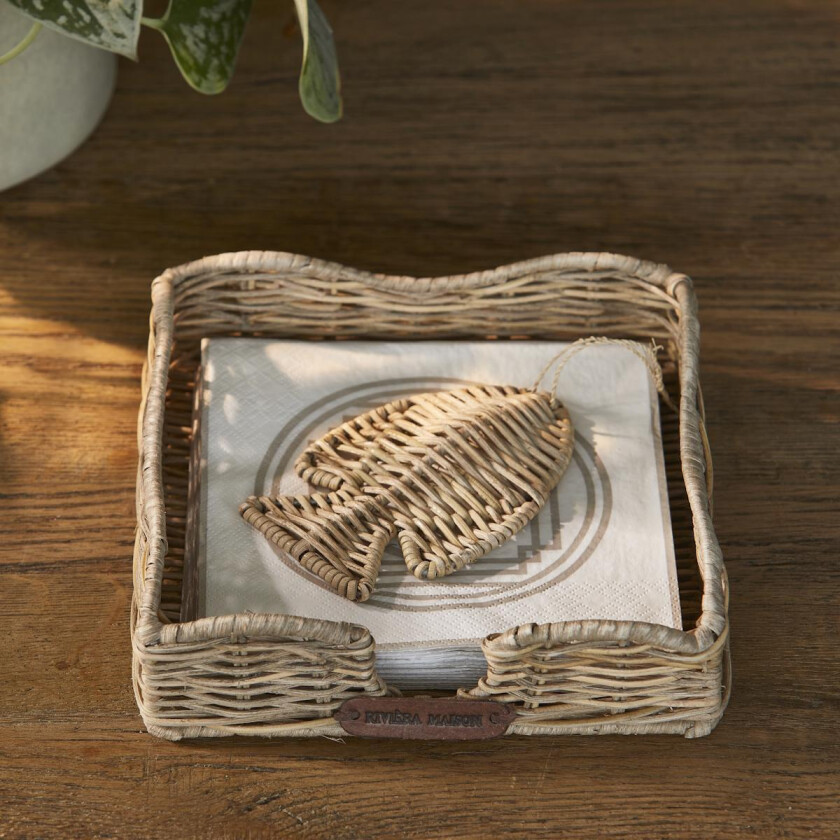 Fish Serviettholder rattan 20x20