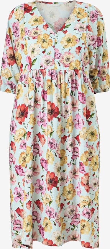 Kjole med v-hals - Grønn