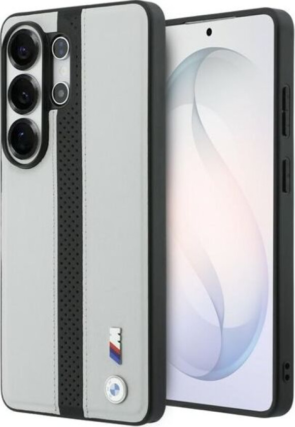 Perforert MagSafe-etui med stripe og logo for Samsung Galaxy S26 Ultra - Grå