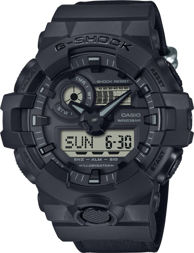 G-Shock GA-700BCE-1AER - Anadigi - Sort - Herreklokker - Resin - Mineral