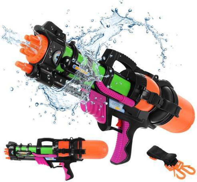 Vannpistol 60 cm – lang rekkevidde, 1,25 liters tank, lett grep