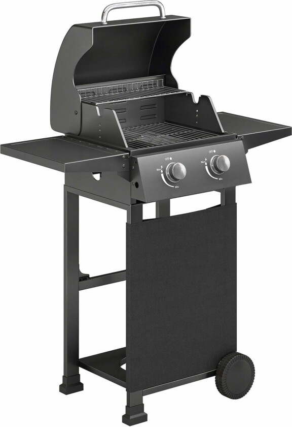 Gassgrill 5,4 kW – 2 brennere, sammenleggbart sidebord
