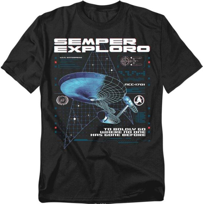 T-skjorte - Enterprise Schematics - M til 5XL - Herrer - svart