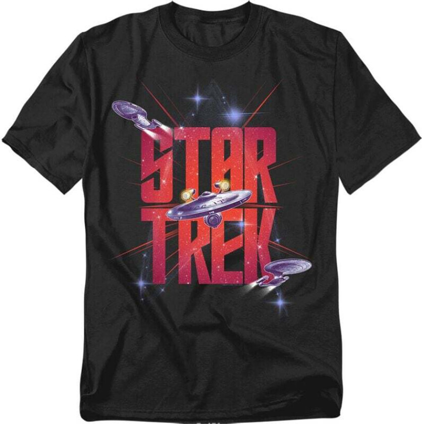T-skjorte - Three Ships in Space - M til 5XL - Herrer - svart