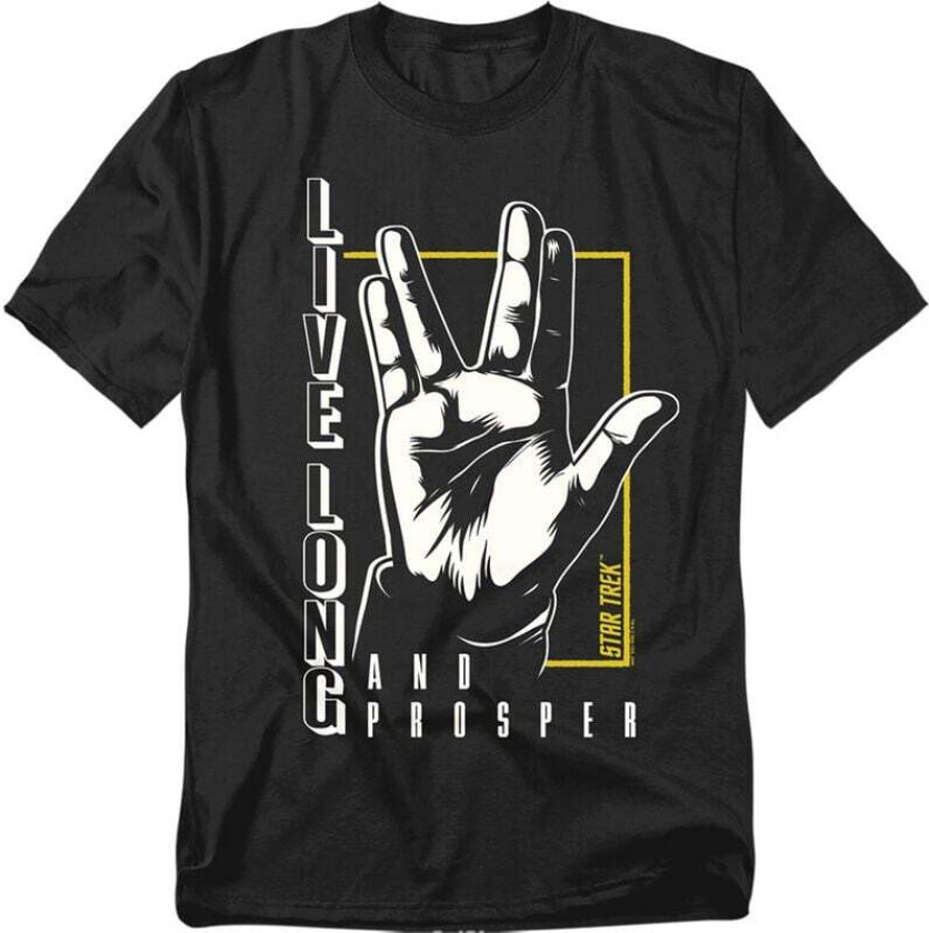 T-skjorte - Spock - Live Long And Prosper Hand - M til 5XL - Herrer - svart