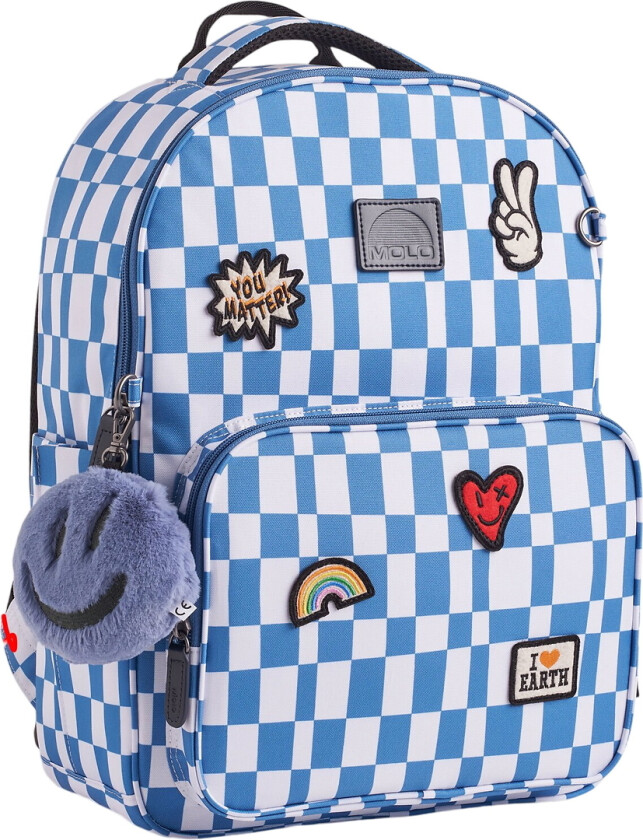 Skolesekk - Backpack Mat - Blue sjekk - - OneSize - Skolesekk