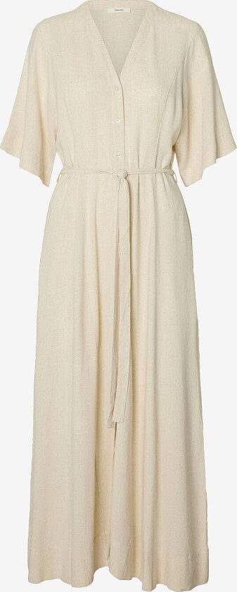 Maxikjole slfViva Regular Linen Blend - Grå