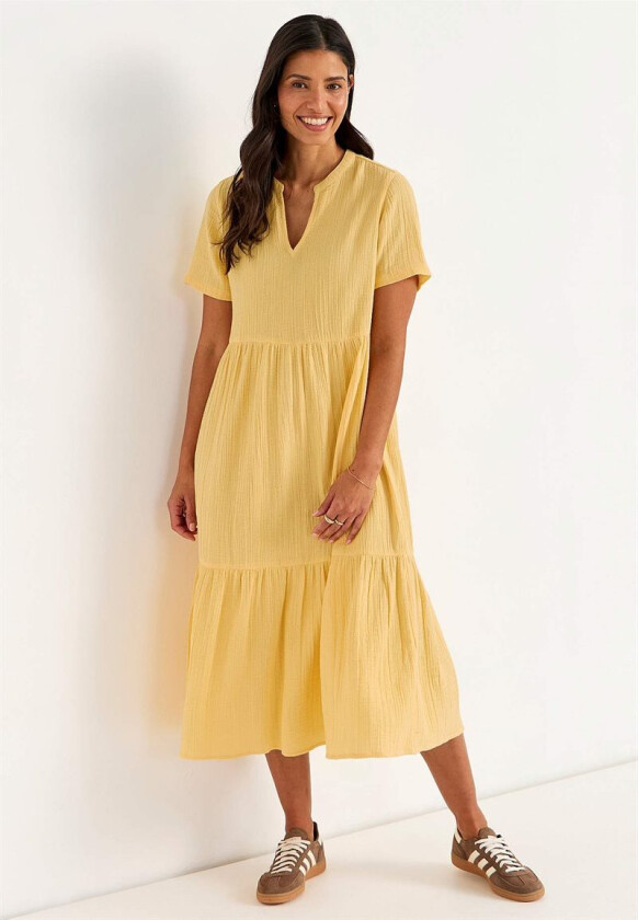 Kjole i rynket bomull