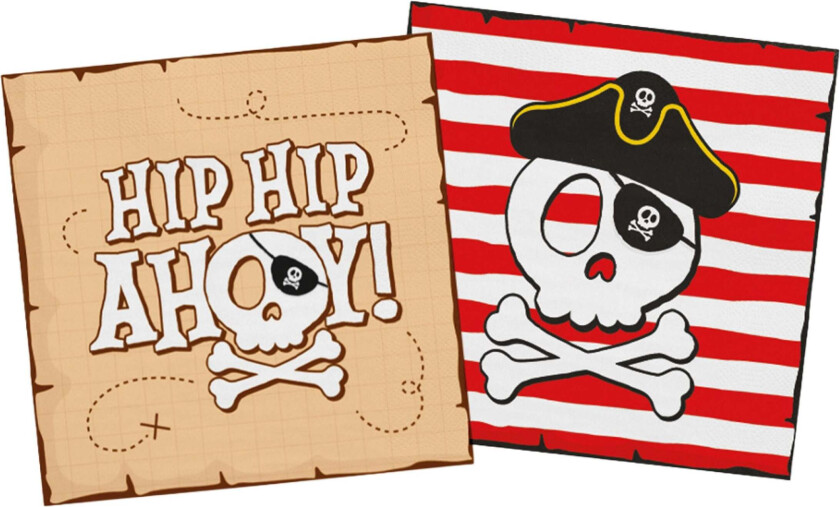 Servietter Pirat Hip Hip Ahoy - 20-pakning