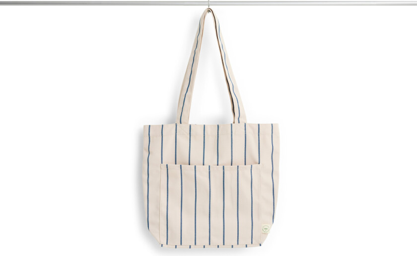Hay Outdoor Market Tote Bag Medium Beige With Blue Stripe - Piknikkurver Resirkulert Polyester Blå - AE966-A602-AS29