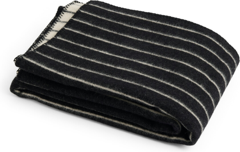 Hay Outdoor Market Throw 130x180 Cm Black With Beige Stripe - Pledd & Tepper Ull Sort - AE958-D809-AS27